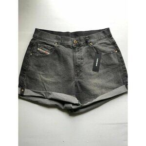 Diesel Womens R-SCOTT Gray Denim Cuffed Shorts 32